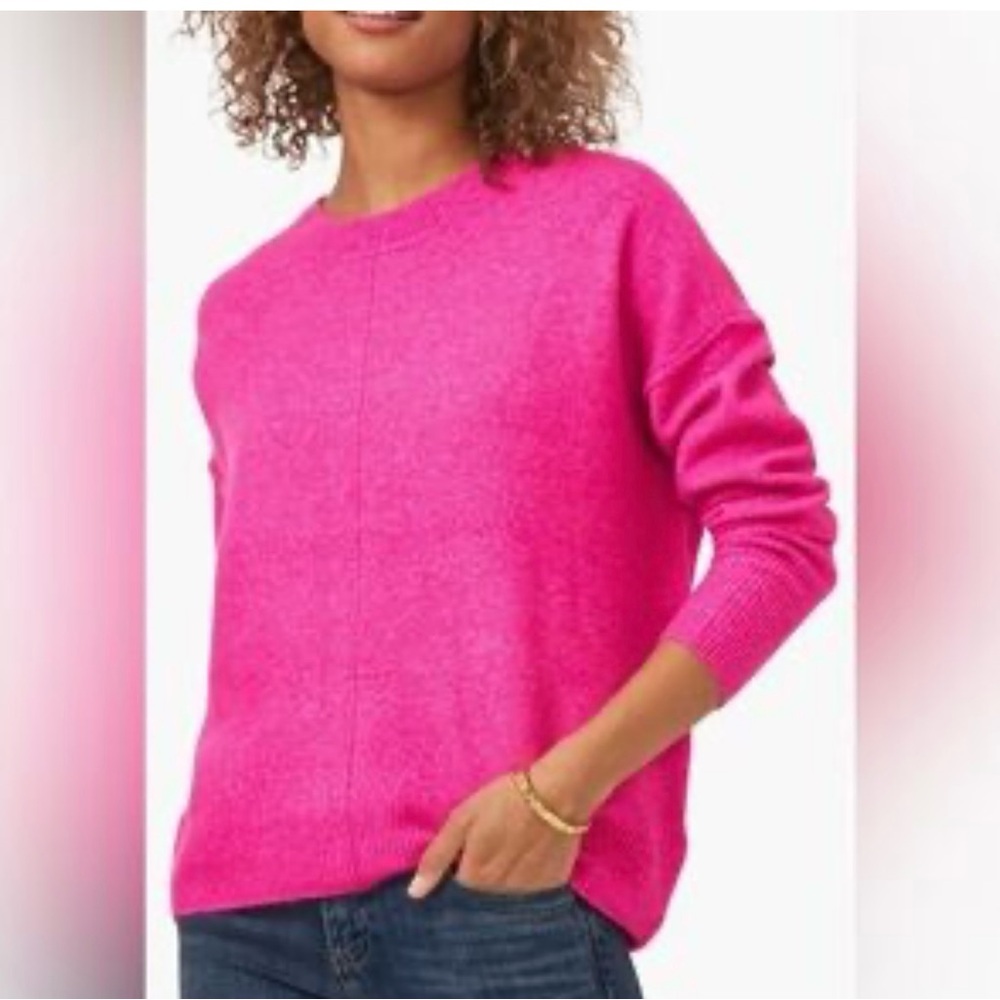 Vince Camuto Vibrant Pink Crew Neck Sweater